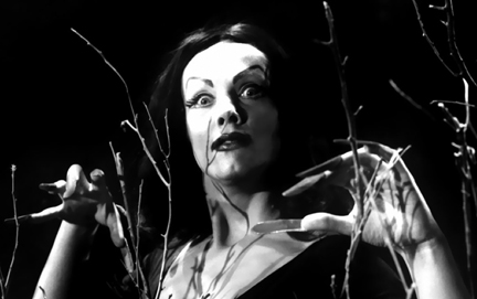 Vampira (Maila Nurmi) Camps it up in Edward D. Wood's Plan 9 from Outer Space (1959)